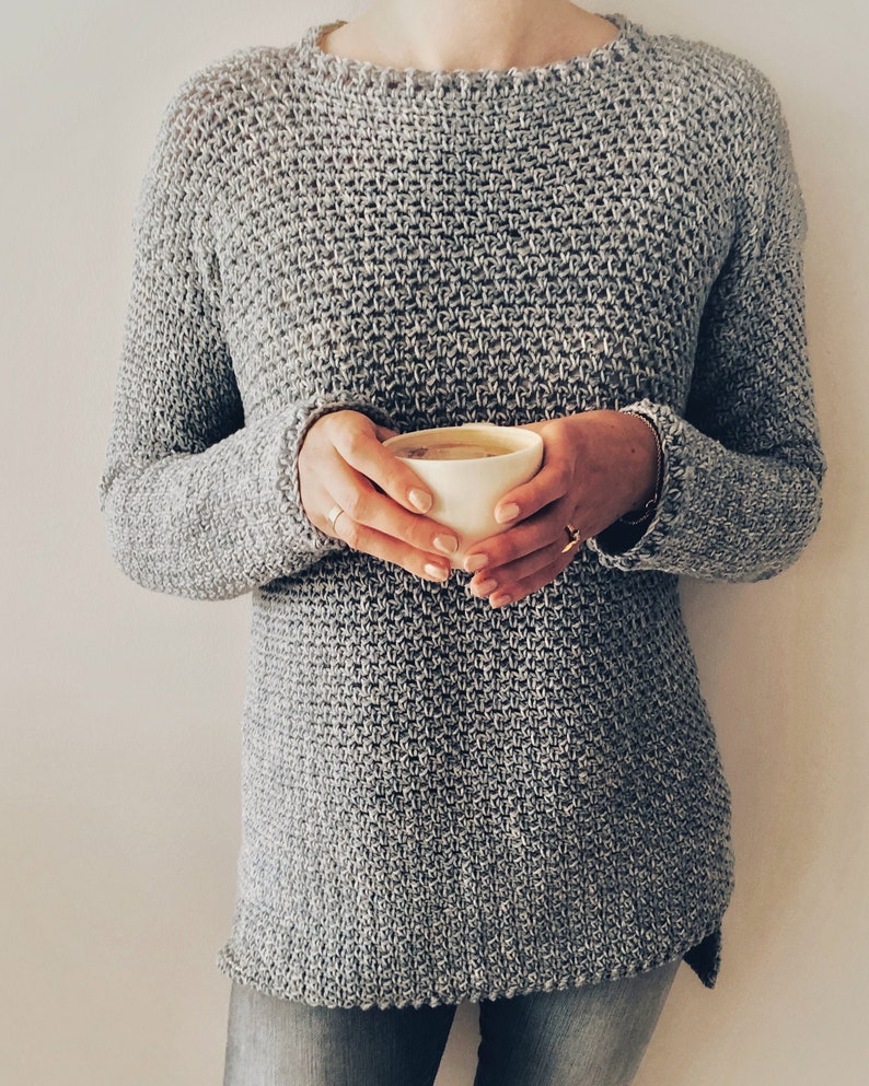 Crochet Sweater PDF Pattern - Rose Dust Sweater. Cozy Sweater Instant Download Crochet Pattern image 2