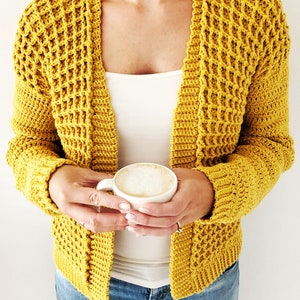 Crochet Cardigan PDF Pattern / Honey Waffle Cardigan / Digital Download Crochet Pattern / Women / Cozy Crochet Cardigan image 5