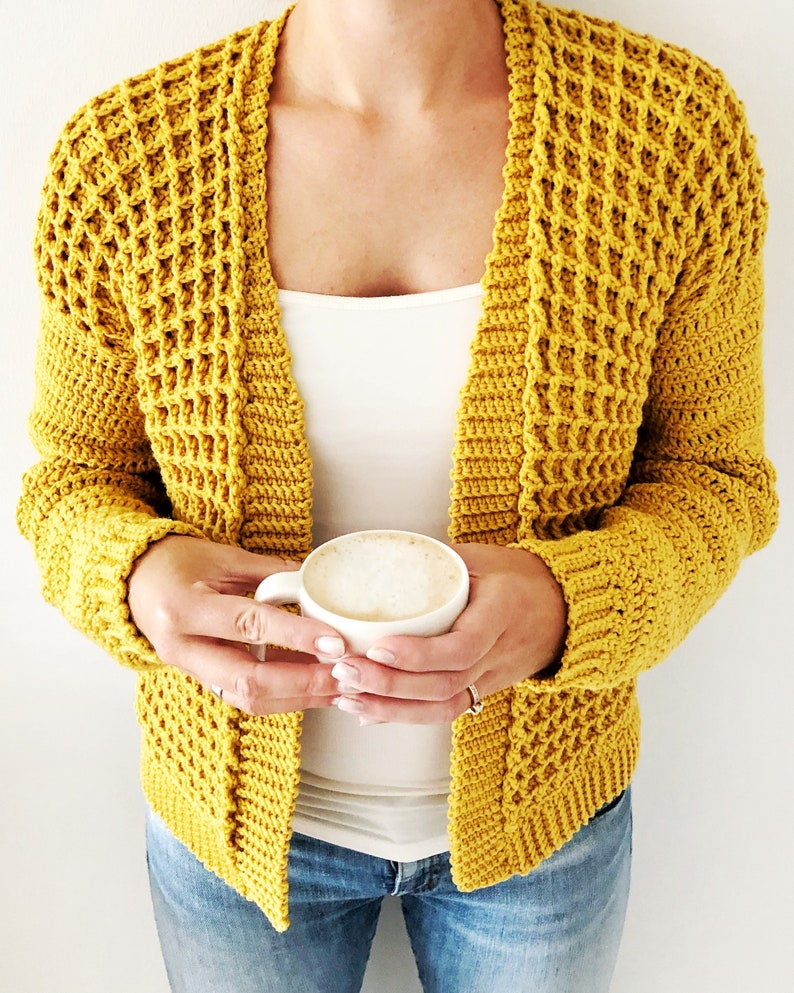 Crochet Cardigan PDF Pattern / Honey Waffle Cardigan / Digital Download Crochet Pattern / Women / Cozy Crochet Cardigan image 5