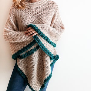 Sophie Crochet Poncho Soft Sand