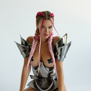 Metalic Festival Clothing set of Silver Bodysuit & Arms, Robot Body Armor Burning Outfit Rave Cyberpunk Futuristic costume