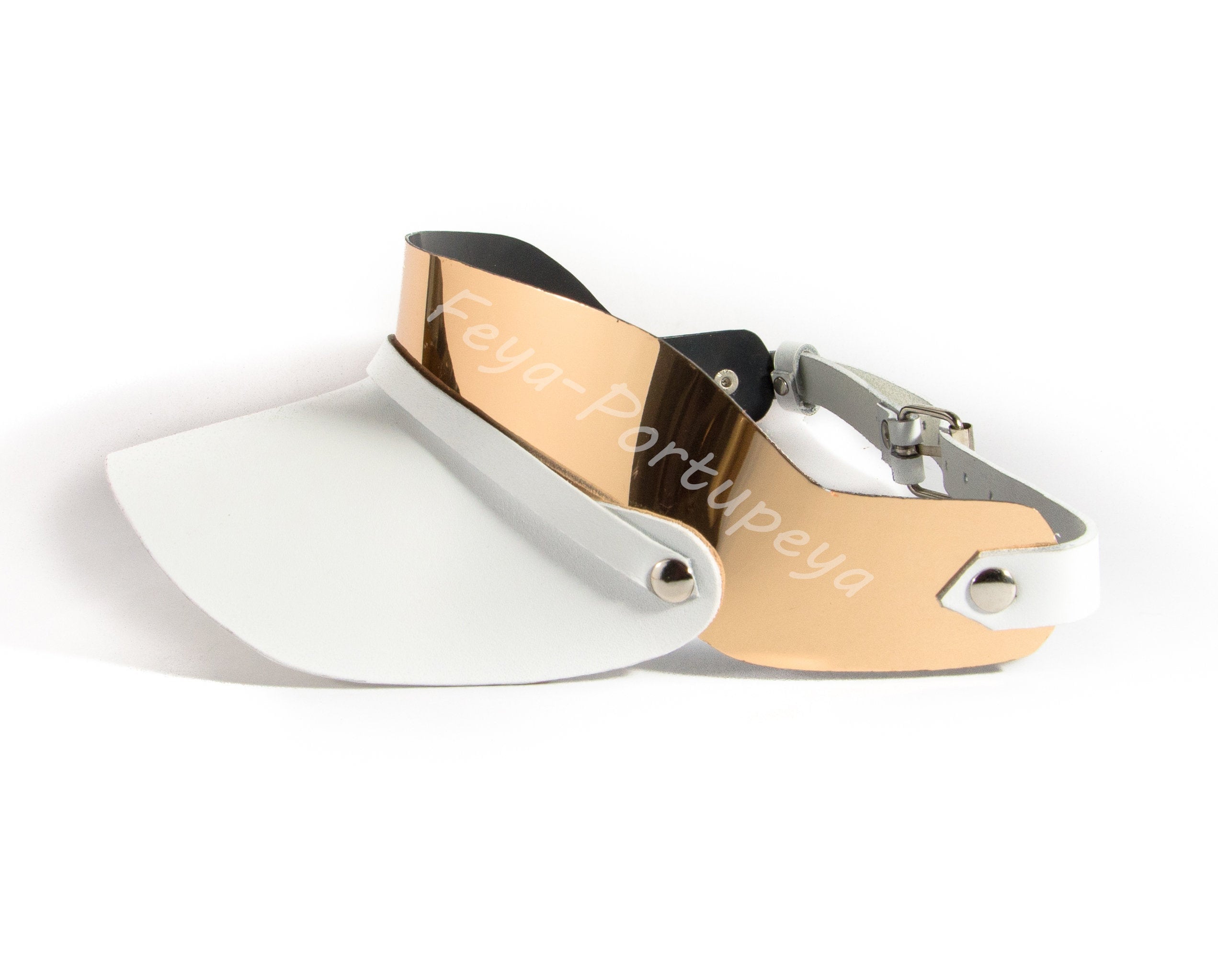 Sun Visor Cap Gold Leather Clear Jelly 