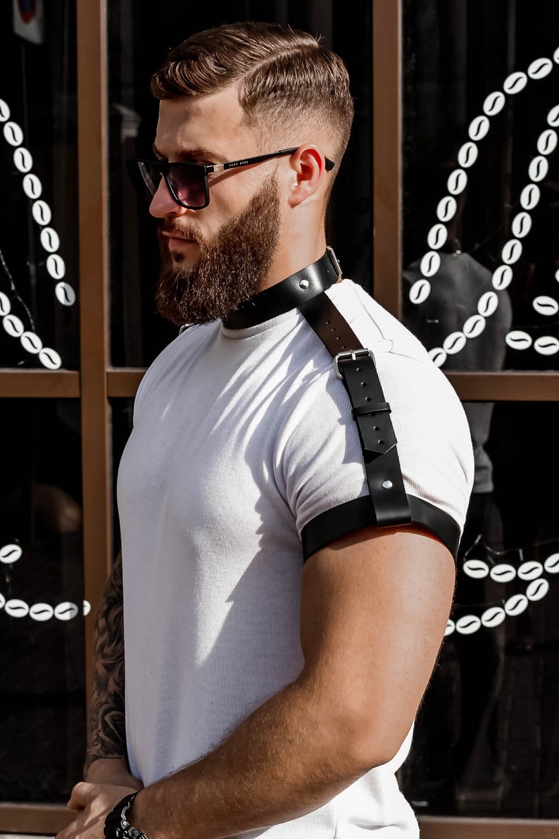 Harness for manMen harness BlackChest HarnessBDSM | Etsy