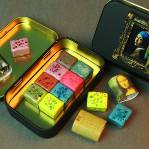 Watercolor Set &quot;Traces of Time&quot; - Concept of Paintings by Famous Painters - Handmade Watercolor Art Paint