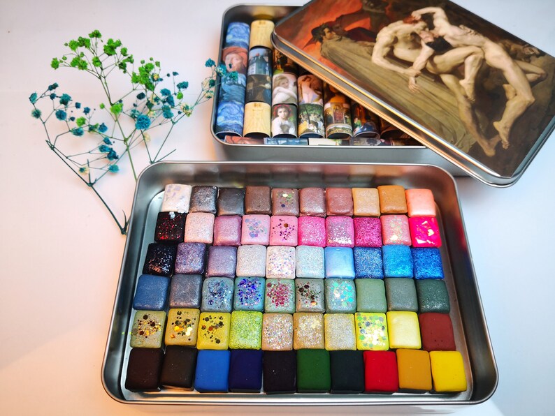 handmade watercolor,	handmade paint,
artist gift,
handmade watercolour,	watercolor set,
metallic paint,
watercolor paint,
watercolor paints,	watercolour paint,
watercolor paint set,
calligraph paint,
mica watercolor,
gift for