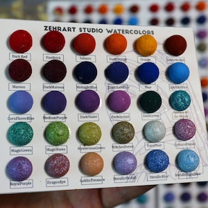 Cartoncino a punti da 30 pezzi - Set di campioni di colori fatti a mano per acquerello - Tester di colori ad acquerello