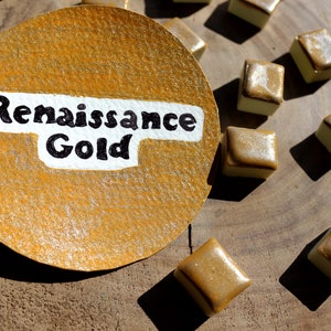 Handmade Watercolor Paints - Superior Quality Pigments for a Unique Painting Experience- Half Pan Watercolor -Art Supplies -Renaissance Gold