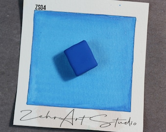 Halbpfannen-Aquarellfarben – handgefertigte Aquarellfarben – Künstlerbedarf – Farbcode: ZS04 (blau)