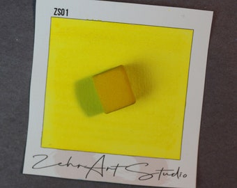 Half Pan Aquarellfarben - Handgemachte Aquarellfarben - Künstlerbedarf - Farbcode: ZS01 (Gelb)