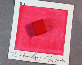 Halbpfannen-Aquarellfarben – handgefertigte Aquarellfarben – Künstlerbedarf – Farbcode: ZS10 (rote Farbe)