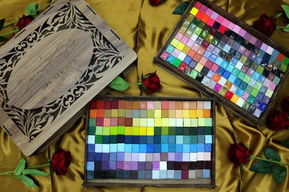 Unique Watercolor Palette Handmade 300 Pcs Half Pan Set Art