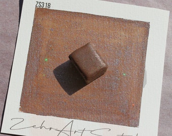 Half Pan Watercolor Paints - Handmade Watercolor - Art Supplies - Color Code: ZS318 (Chocolate Sparkle)
