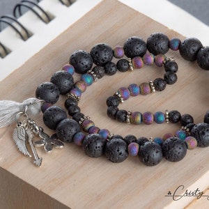 Handmade Bracelets, unique designs, natural lava stone and other stones, premium quality, perfect gift for her for him or couples.
