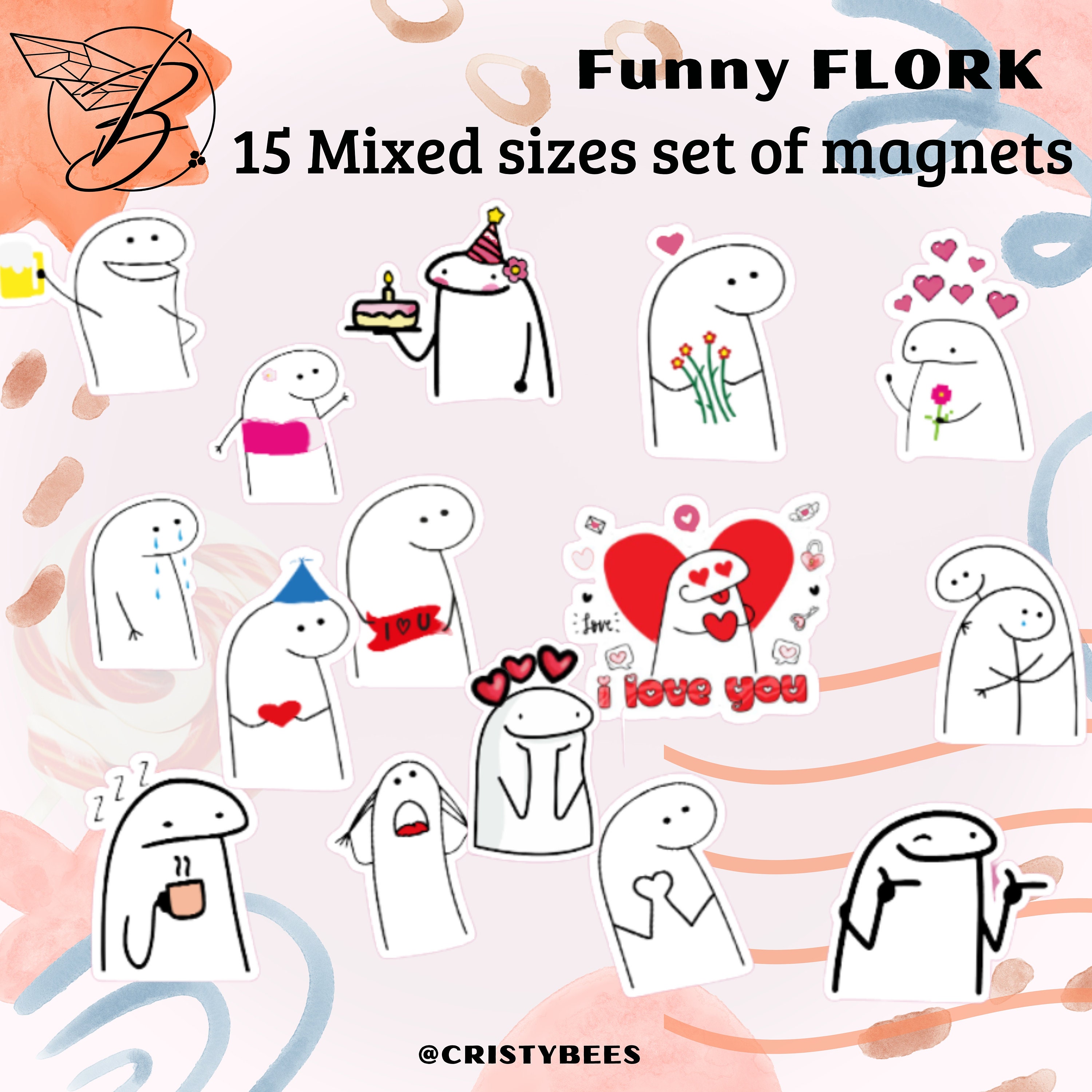 Set of Flork meme stickers | Poster