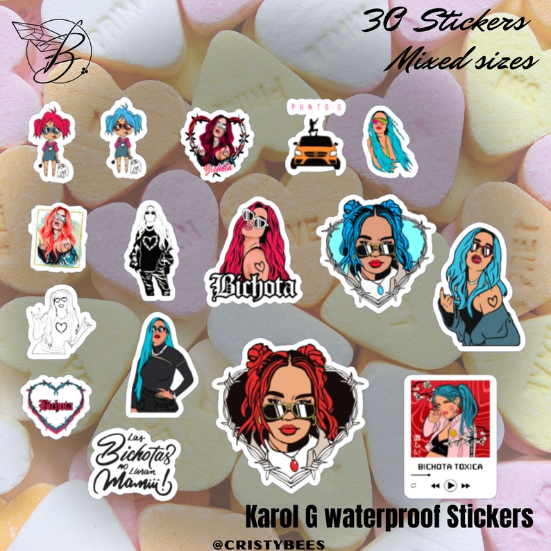 Karol G Stickers 30 Pack/ Laptop, Water Bottle Vinyl Decals/ Bichota ...
