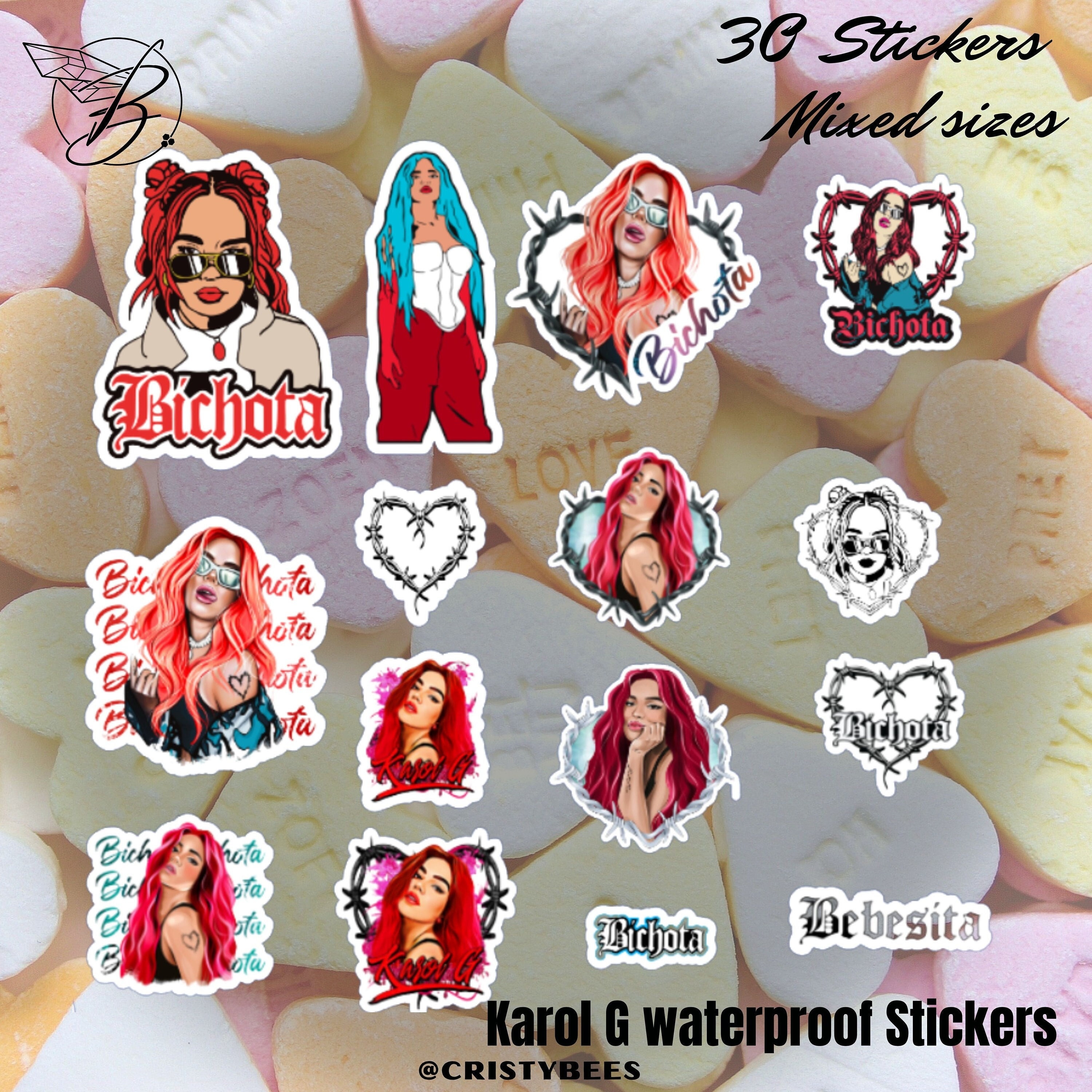 Buy Karol G Stickers 30 Pack/ Laptop Water Bottle Vinyl Decals/ Online