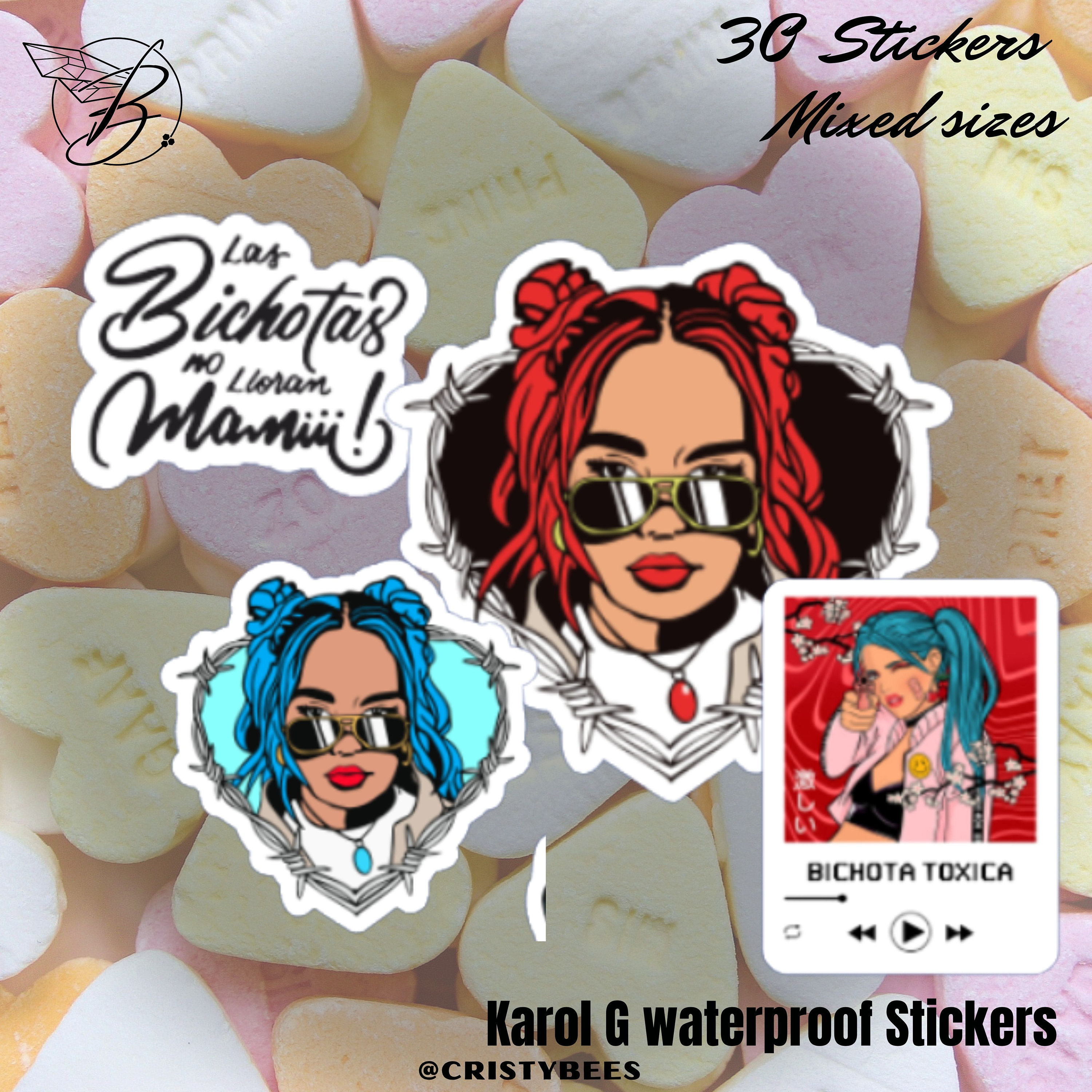 Karol G Stickers 30 Pack/ Laptop, Water Bottle Vinyl Decals/ Bichota ...