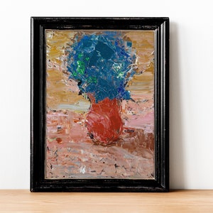 Still Life Painting Original Oil Painting Flowers Bouquet Fauvism Art Matisse Style Art Colorful Abstract Modern Flower Still Life Red Vase