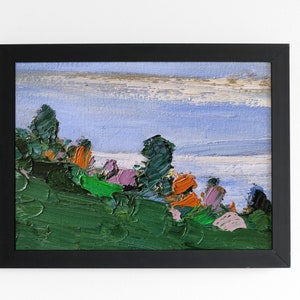 Ocean Oil Painting Coastal Artwork California Landscape Painting, Small Seascape, Pacific Ocean View, Original Oil Painting, Scenic Wall Art