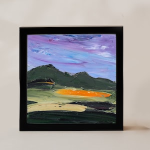 Pintura de Yosemite Abstrata Paisagem Noturna Colorida Bela Impasto Arte Impressionista Pintura a Óleo sobre Papelão Paisagem Moderna