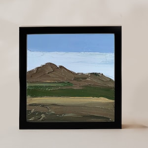 Arte Semi Abstrata Texas Pintura Paisagem Florestal Monte 6x6 polegadas América Montanhas Rochosas Condado de Lake EUA Colorado Paisagem Pequena Original