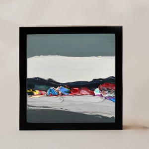 6x6 Teksturowany Impasto Malarstwo Olejne Montana Szpachla Na Tekturze Kwadratowej Oryginalny Obraz Olejny Widok Krajobrazu USA Góry Absaroka Range