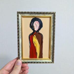 抽象的な顔のない男の油絵：質感のあるシュールな肖像画 - Etsy 日本