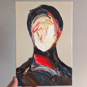 Abstract Face Art Painting Textured Impasto Painting Deconstructed Surreal Portrait No Face Art Oil Abstract Surreal No Face