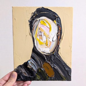 Original Painting 10x8 Abstract Face Art No Face Portrait Abstract Portrait Fashion Man Portrait Canvas Surreal Abstract Deconstructed Art