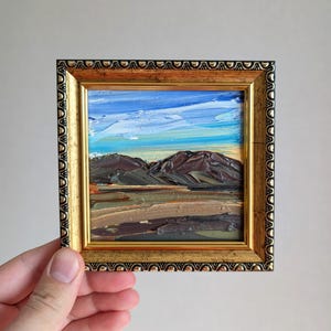 Arte do Novo México Carlsbad Caverns Pintura Céu Azul Arte de Parede Pintura Verde Paisagem Vista Cênica Plein Air Artwork Em Papelão Arte Texturizada