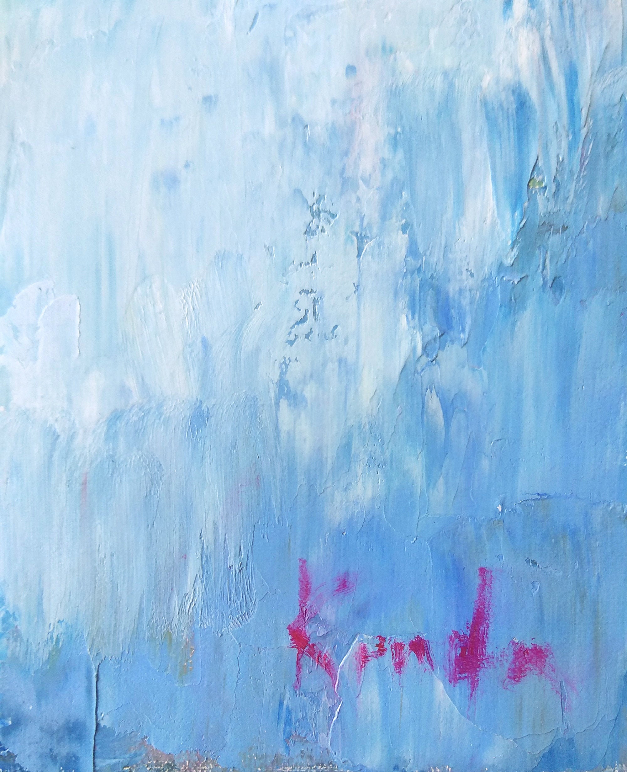 Blue Wall Art Light Blue Painting Flowers Wall Decor Abstract Etsy