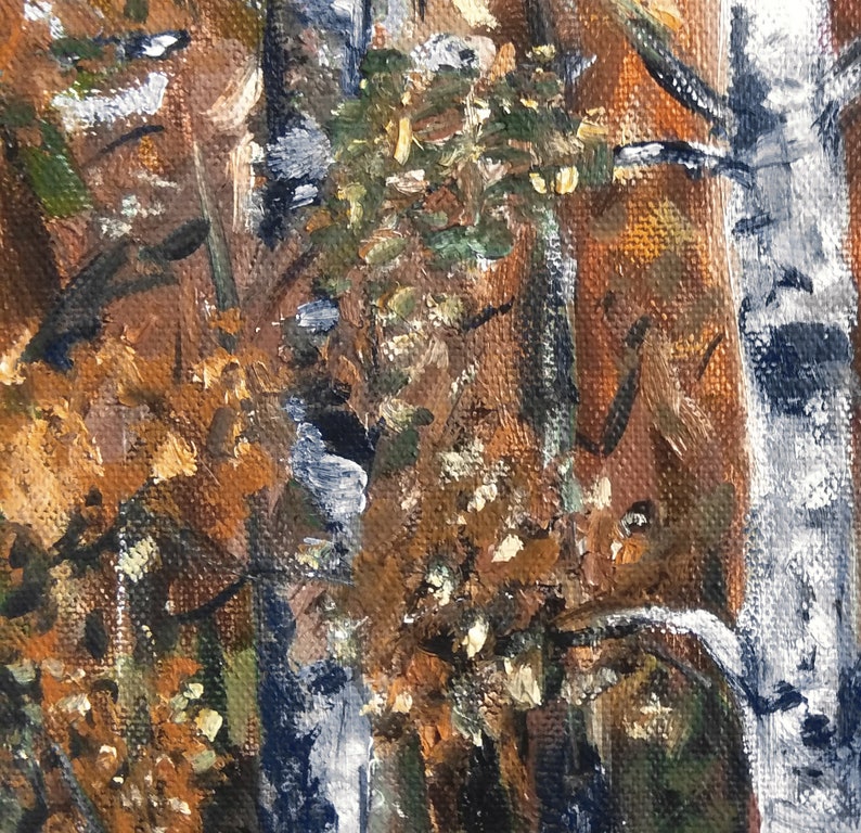 Kansas Forest Oil Painting on Canvas USA Painting Original Fall Forest