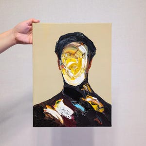 Faceless Painting, Abstract Face Art, Portrait Painting, Surreal Oil Painting, Modern Portrait, One Of A Kind Artwork 11.8x15.7 Abstract Art