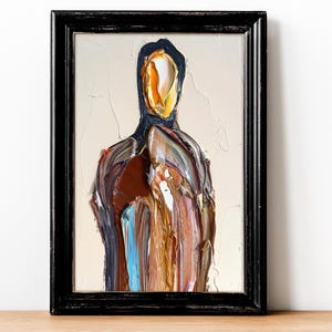 Retrato Masculino, Retrato Abstrato Pequeno, Arte Surreal, Pintura Moderna, Retrato Masculino, Arte Surrealista, Arte de Parede Única, Arte Contemporânea