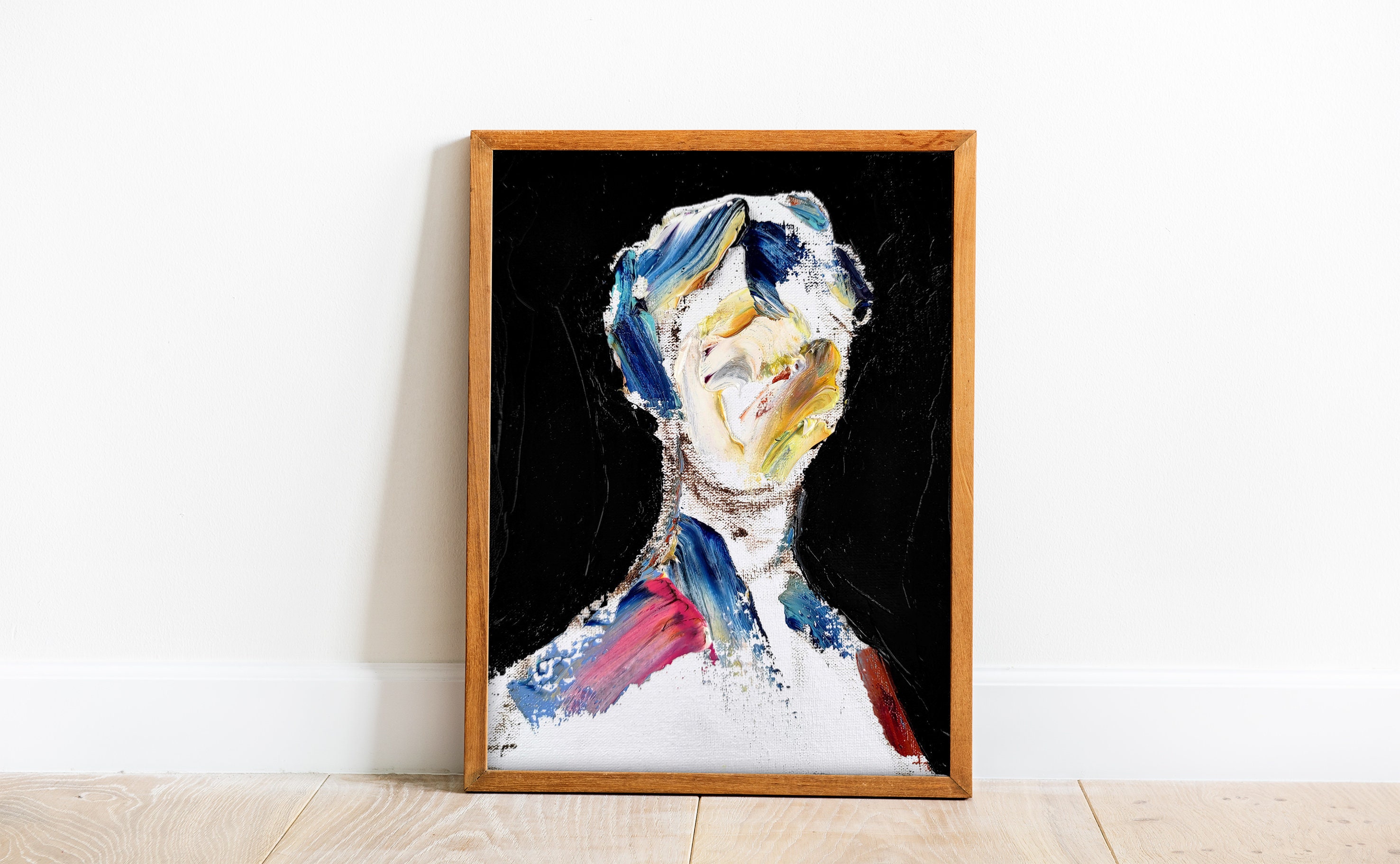 Abstract Face Art Painting Deconstructed Surreal Portrait No