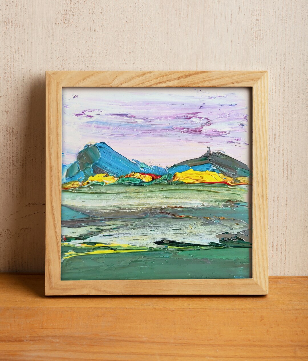 Cheap Original Art Abstract Painting 4x4 Green Abstract Etsy