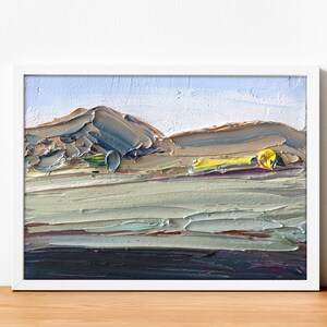 Paisagem do vale, arte do deserto, pintura a óleo original do deserto, belas artes, decoração de parede do sudoeste, arte do deserto de Mojave, pintura em impasto, arte original