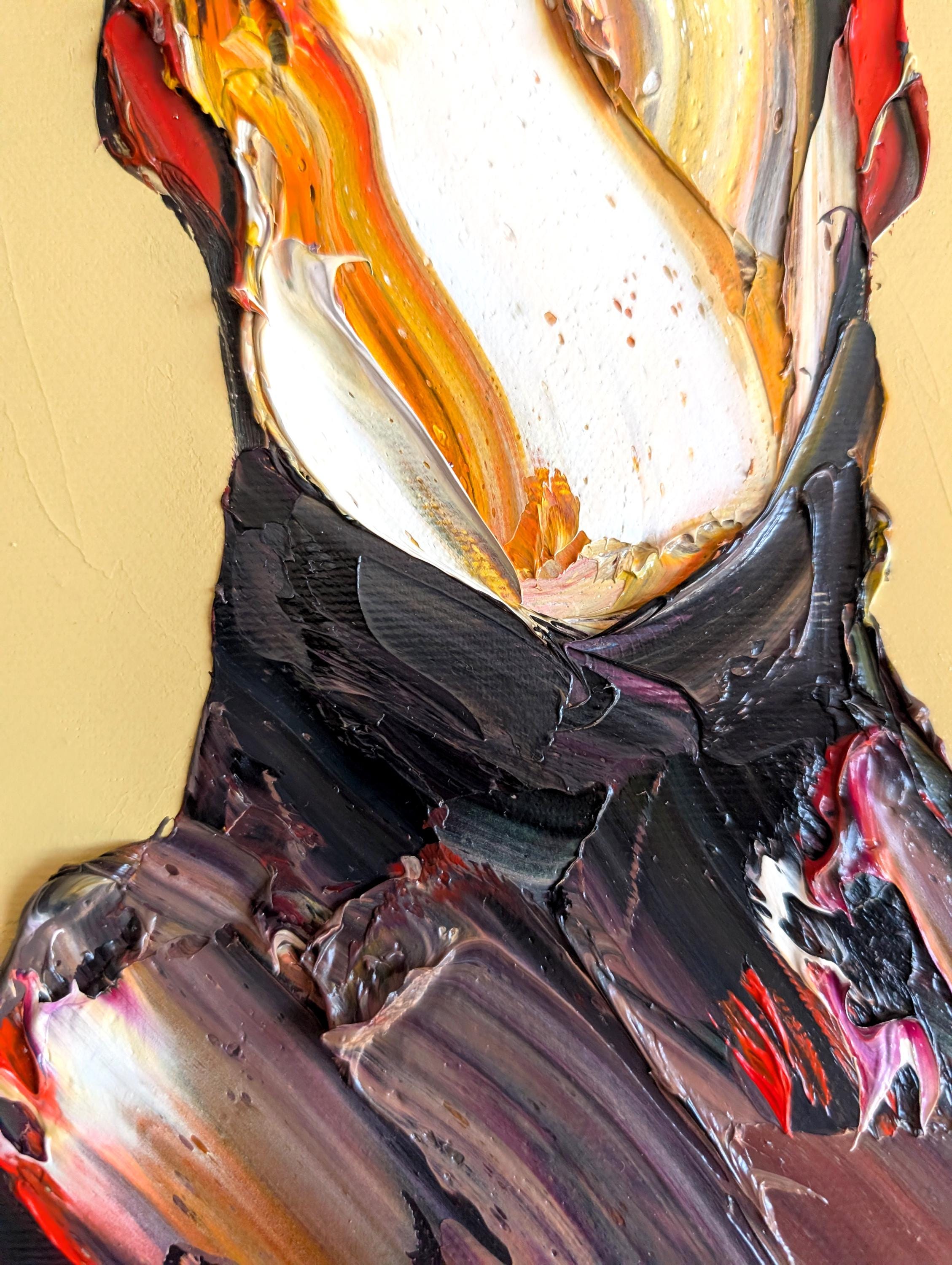 Abstract Man Oil Painting: Surreal Deconstructed Portrait Art