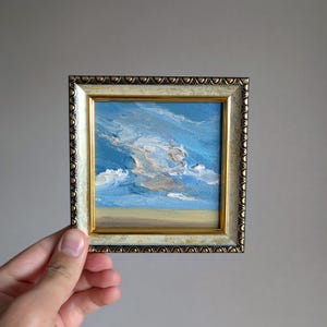 Paisaje abstracto de nubes, campo amarillo, cielo azul, paisaje dramático, obra de arte al aire libre, arte de pared de 5 x 5, idea de regalo única, paisaje de los Everglades de Florida