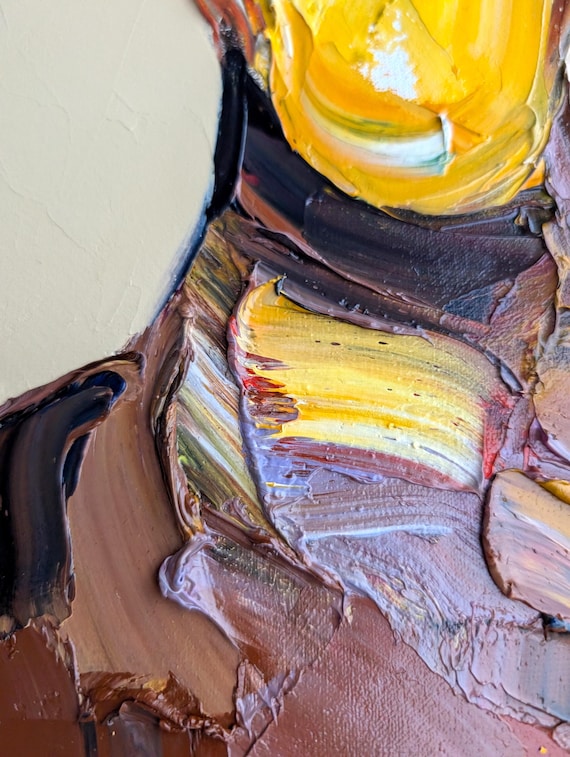 Textured Impasto Oil Painting: Surreal Abstract Faceless Man