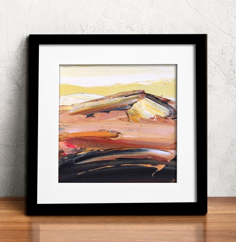 Desert Painting: Abstract Arizona Landscape, 6x6" Original Oil Artwork image 2