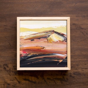 Desert Painting: Abstract Arizona Landscape, 6x6" Original Oil Artwork image 3