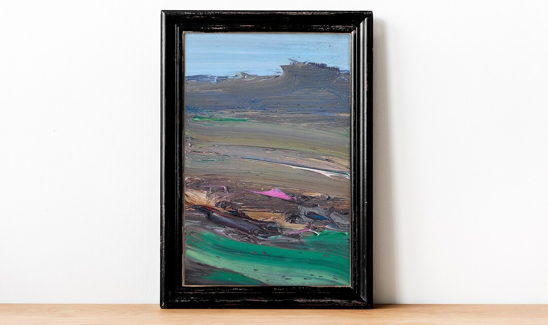 Cheap Original Art 6x4 Original Oil Painting Abstact Green Painting