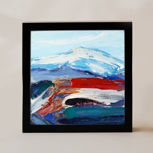 Paisagem de inverno Neve Amarillo Texas Paisagem Abstrata Dallas Lubbock Paisagem El Paso Pintura Original Papelão Plein Air Fort Worth
