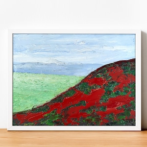 Poppy Wall Art Abstract Oil Painting California Poppies Field Oil Painting USA Landscape Painting Original Wall Art Modern