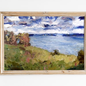 Colorado River Painting Sky Art Clouds Artwork Original Landscape Oil Painting On Canvas Nature Lover Gift Farmhouse Wall Art Water Artwork