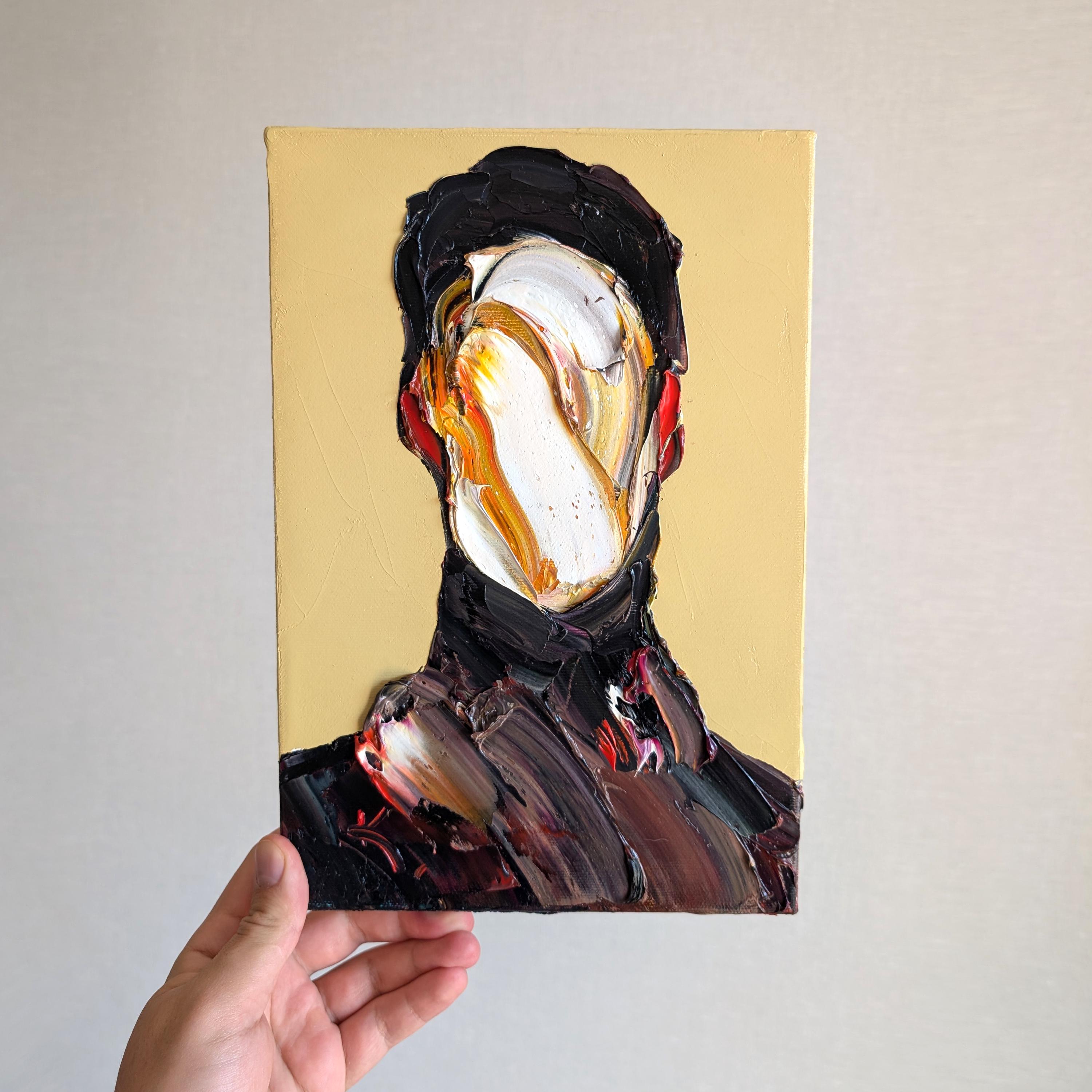 【S20号】modulation モデュレーション 抽象画oilpainting Abstract Man Oil Painting: Surreal Deconstructed Portrait Art