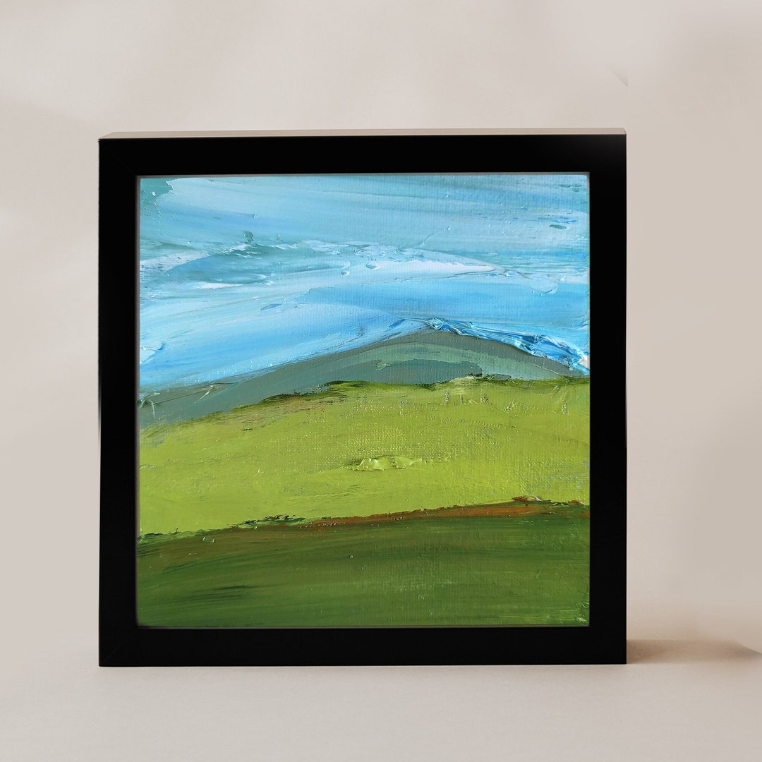 Cheap Original Art 6x6 Original Oil Painting Abstract Green Etsy