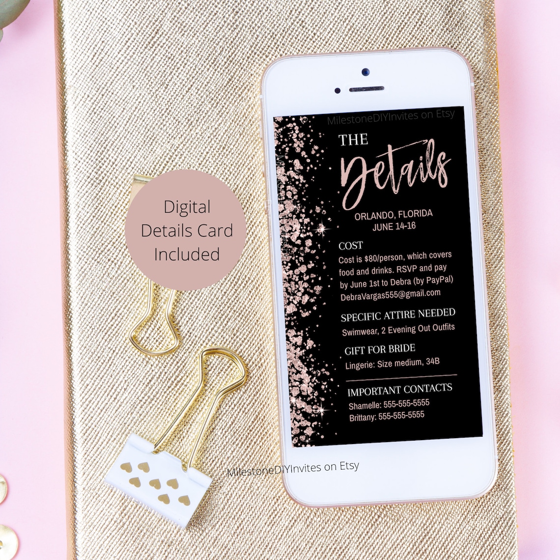 Bachelorette Party Itinerary Template With Details Card / Etsy Bachelorette Party Itinerary Template With Details Card / Etsy