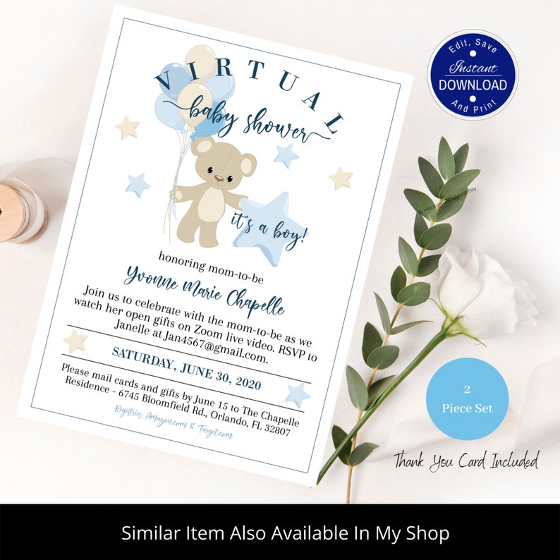 virtual baby shower invitation ideas